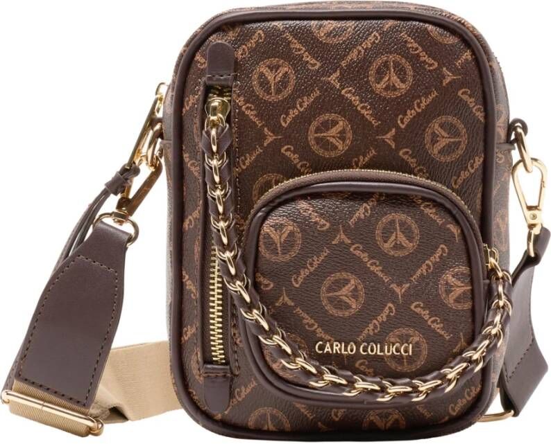 Carlo colucci Handtas met Logoprint Brown Dames