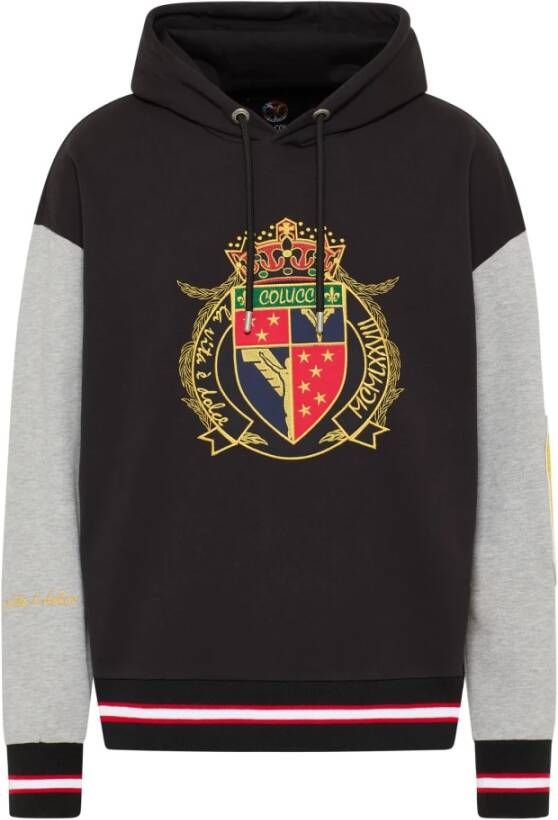 Carlo colucci Oversize College Hoodie Dapra Black Heren