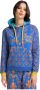 Carlo colucci Kleurrijke Barok Patroon Hoodie Blue Dames - Thumbnail 1