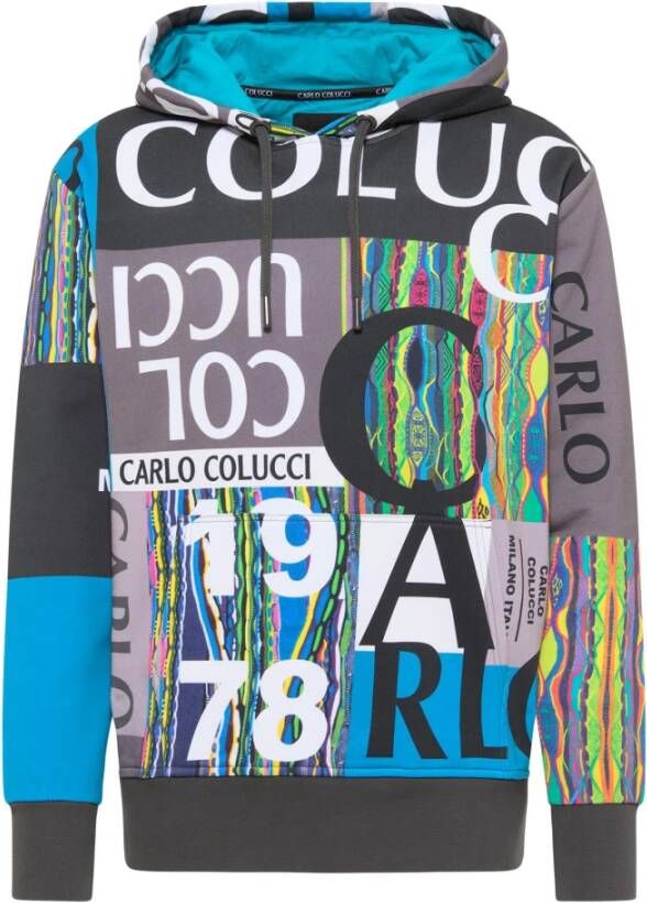 Carlo colucci Kleurrijke Bedrukte Crotti Hoodie Multicolor Heren