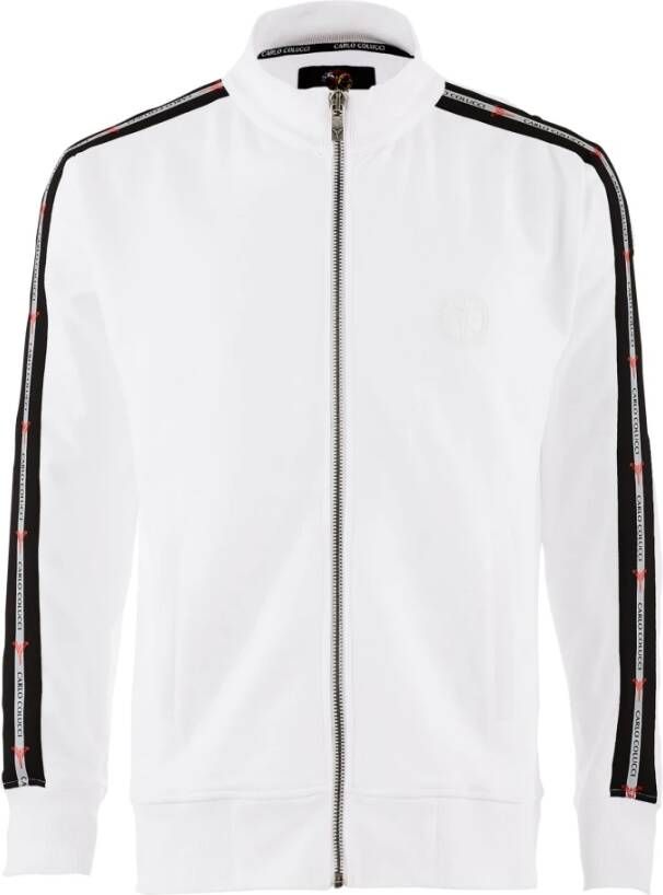 Carlo colucci Unieke Zip-through Sweatjacke voor Heren White Heren