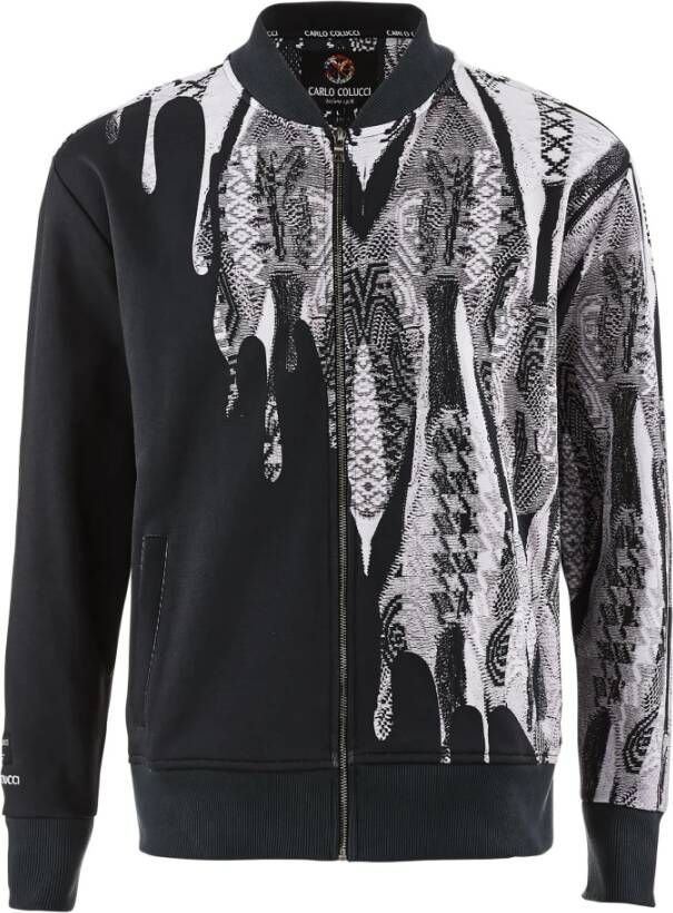 Carlo colucci Bomberjack met Gebreide Print D`Accardi Black Heren