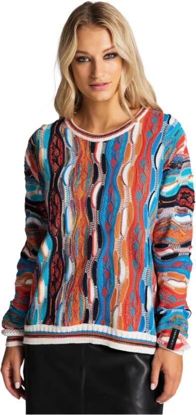 Carlo colucci Unieke Jacquard Pullover voor Vrouwen Multicolor Dames