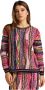 Carlo colucci Unieke Gebreide Trui met Ronde Hals Multicolor Dames - Thumbnail 1