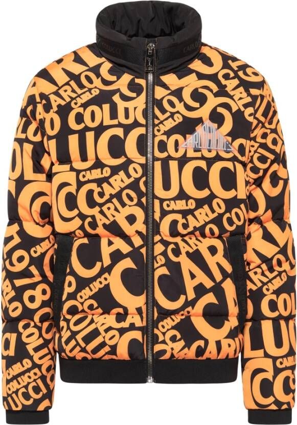 Carlo colucci Winterblouson met Logo Prints Corso Orange Heren