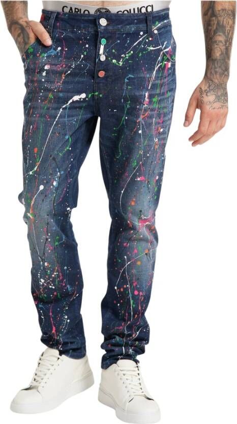 Carlo colucci Color-Splashes Carnevale Jeans Blue Heren