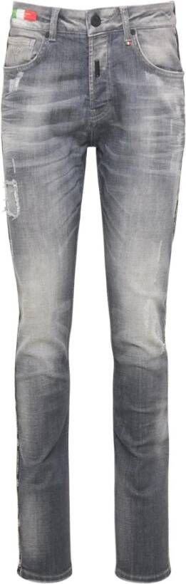 Carlo colucci Jeans met gebruikte wasbeurt en speechopiping cecchetto Grijs Heren