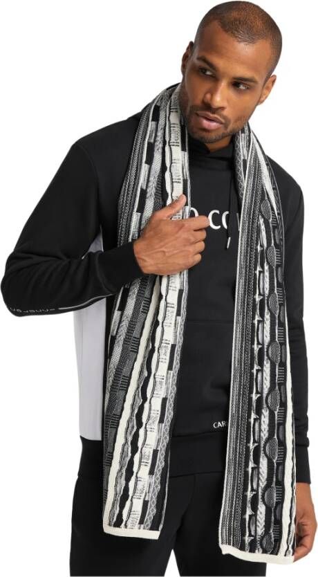 Carlo colucci Kleurrijke breien sjaal witgekleurde auto`saniga Grijs Heren