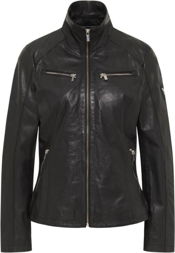 Carlo colucci Zachte Leren Jas Basic Black Dames