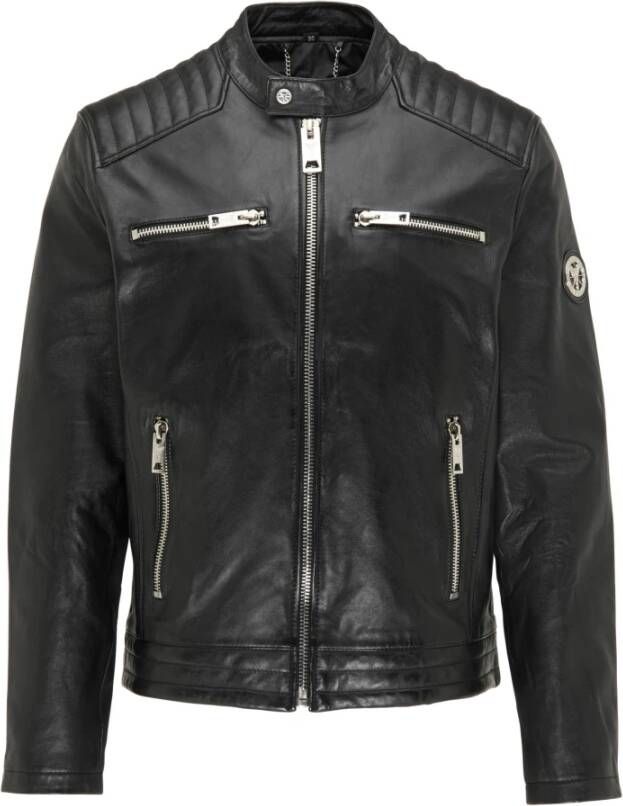 Carlo colucci Heren Lederen Jack met Rugprint Cofini Black Heren