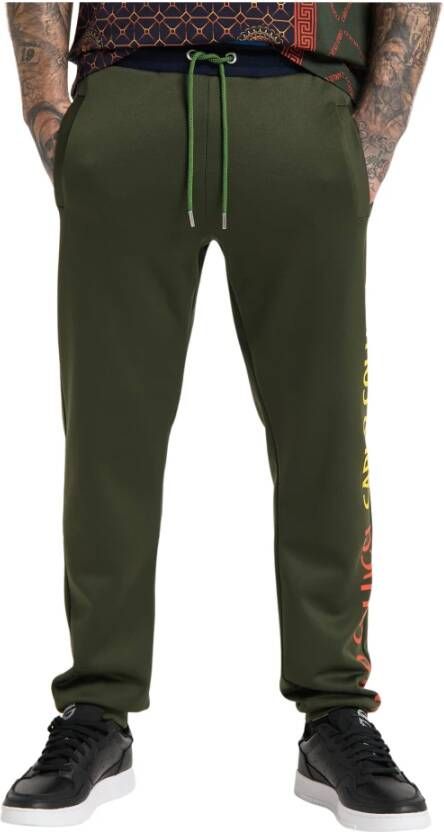 Carlo colucci Unieke Kunstwerk Sweatpants voor Mannen Green Heren