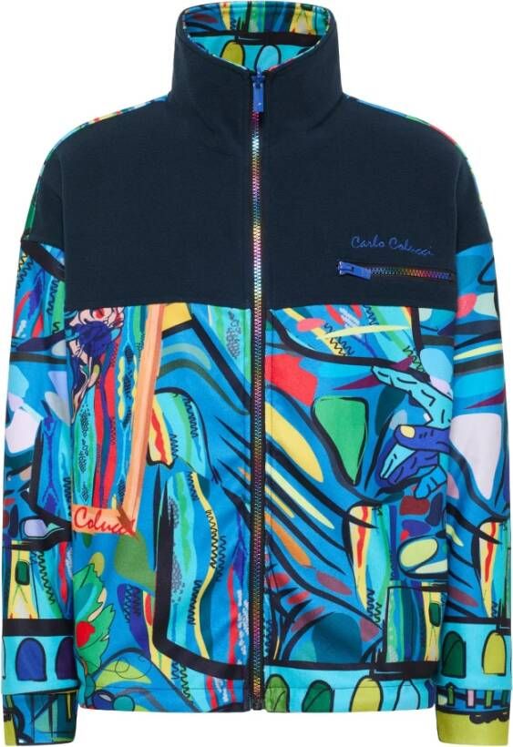Carlo colucci Oversized Omkeerbare Jas De Vigili Blue Heren