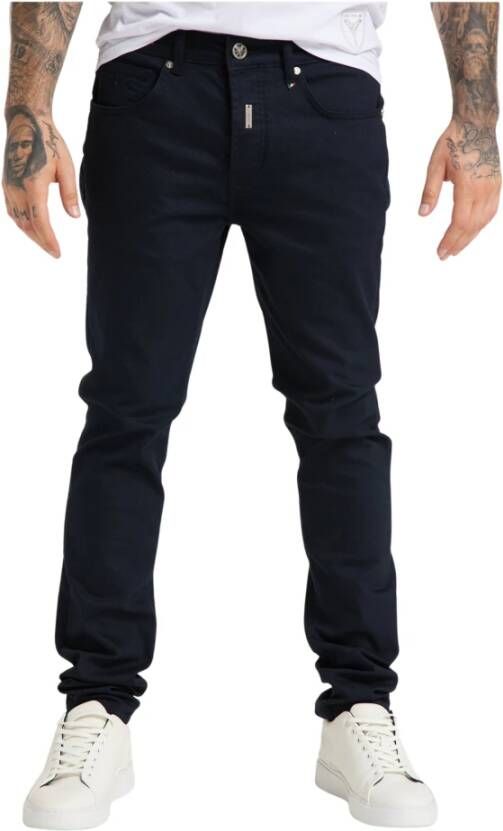 Carlo colucci Platte Twillstoff Cazzato Jeans Blue Heren