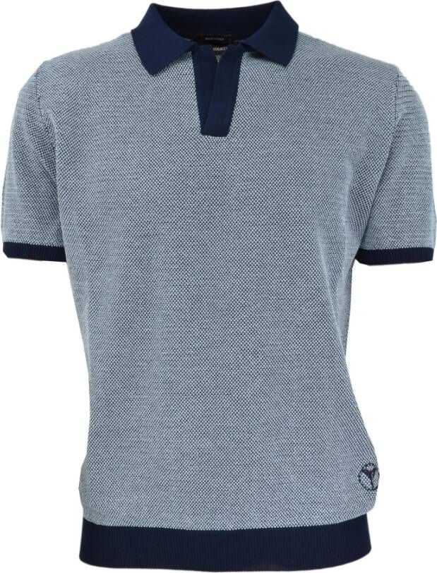 Carlo colucci Poloshirt met Contrastkleur Carbonoli Blue Heren