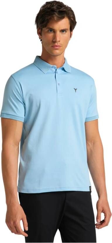 Carlo colucci Beperkte Oplage Artistieke Polo Shirts Blue Heren