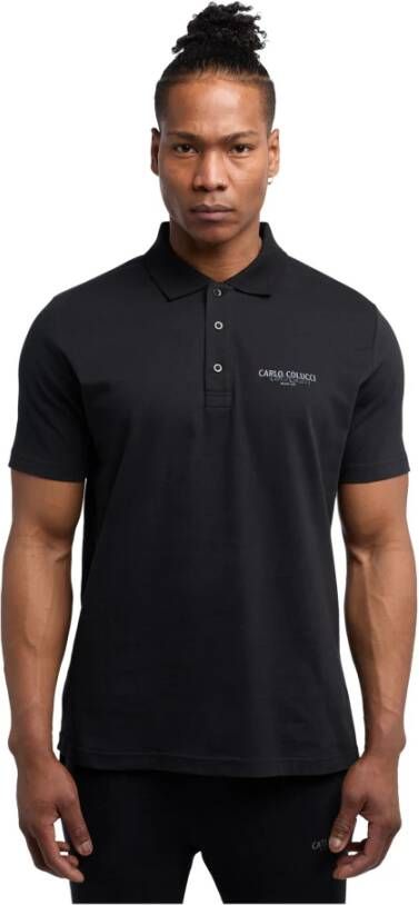Carlo colucci De Santis Basic Line Polo Shirt Black Heren