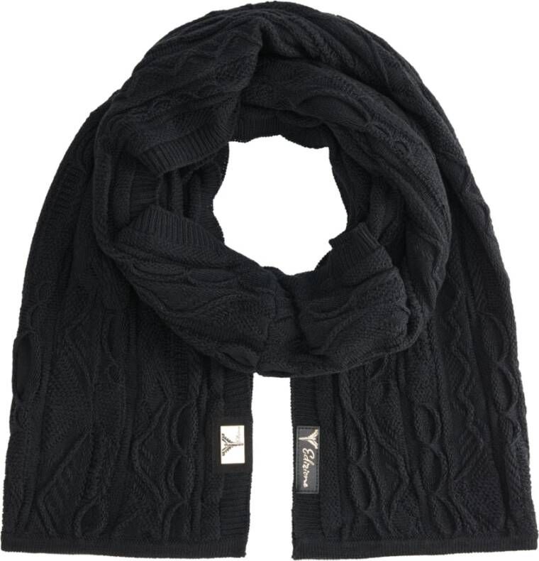 Carlo colucci Edizione Strickschal Corazza Unieke en Onconventionele Winter Sjaal Black Heren