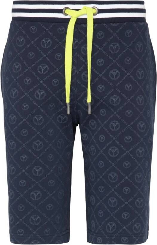 Carlo colucci Heren Logo Print Shorts Blue Heren