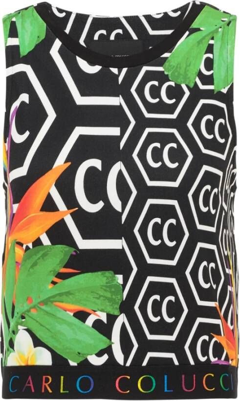 Carlo colucci Veelzijdige mouwloze dames tanktop Black Dames