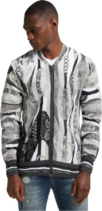 Carlo colucci Unieke Zip-through Sweatshirt voor Heren Gray Heren