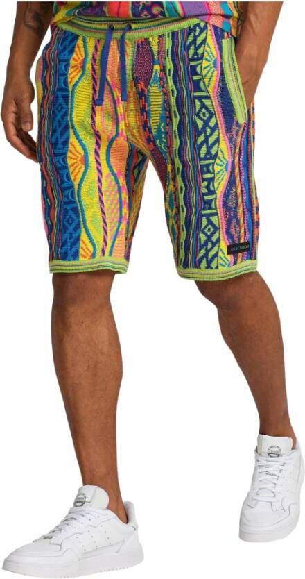 carlo colucci Strickshorts MIT Jaquard Cucuzza Groen Heren