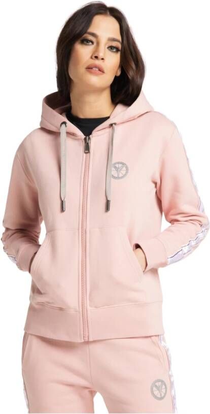 Carlo colucci Opvallende Zip-through Sweatshirt voor Vrouwen Pink Dames