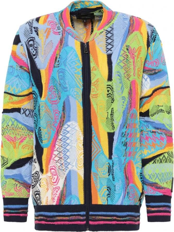 Carlo colucci Unieke Zip-through Sweatshirt voor Mannen Multicolor Heren