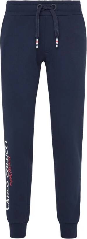 Carlo colucci Atletico Contrater Sweatpants Blue Heren