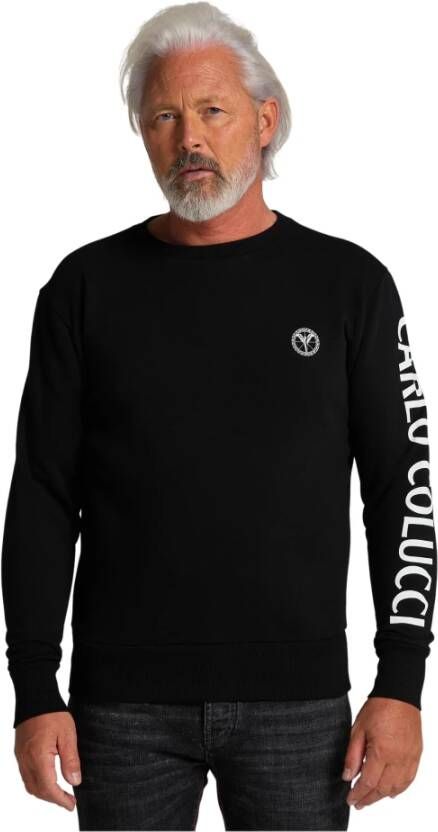 Carlo colucci Sweatshirt met letters corraradi Zwart Heren