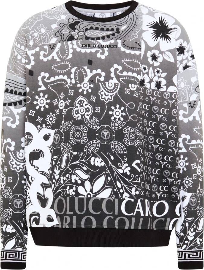 Carlo colucci Oversize Bandana Sweatshirt De Chirico Black Heren
