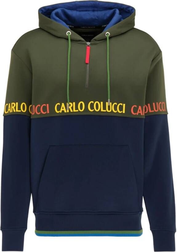 Carlo colucci Sweattroyer met capuchon Carrari Green Heren