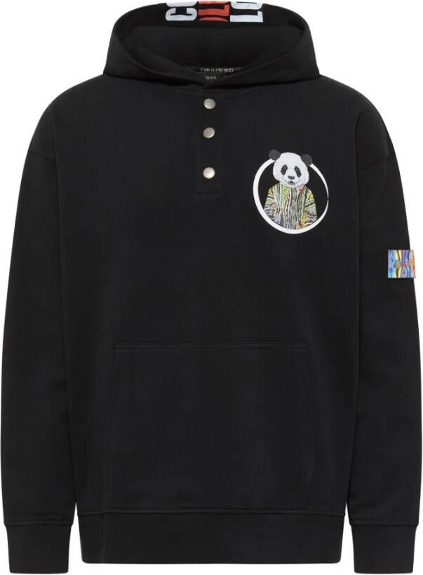 Carlo colucci Unieke Kunstwerk Hoodie voor Mannen Black Heren