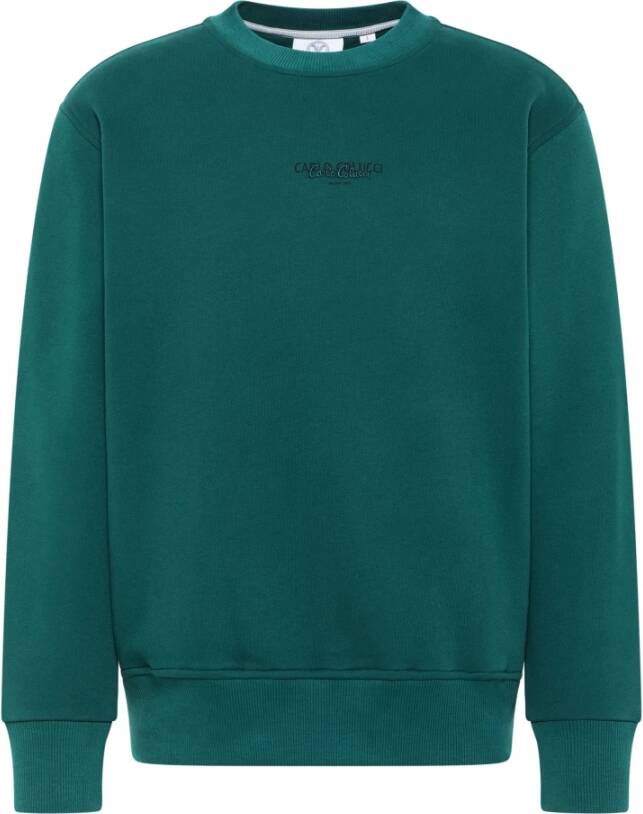 Carlo colucci Casual Sweatshirt uit Basic Collectie Green Heren