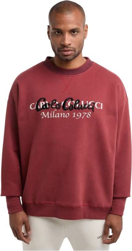 Carlo colucci Oversized Sweatshirt voor casual stijl Red Heren