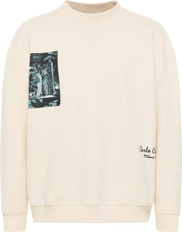 Carlo colucci Oversized Sweatshirt voor Casual Stijl White Heren
