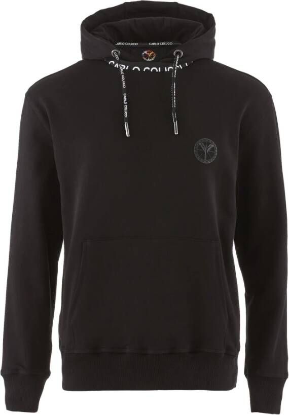 Carlo colucci Unieke Kunstwerk Hoodie voor Mannen Black Heren