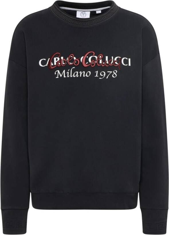 Carlo colucci Oversize Sweatshirt Casual Stijl Black Heren