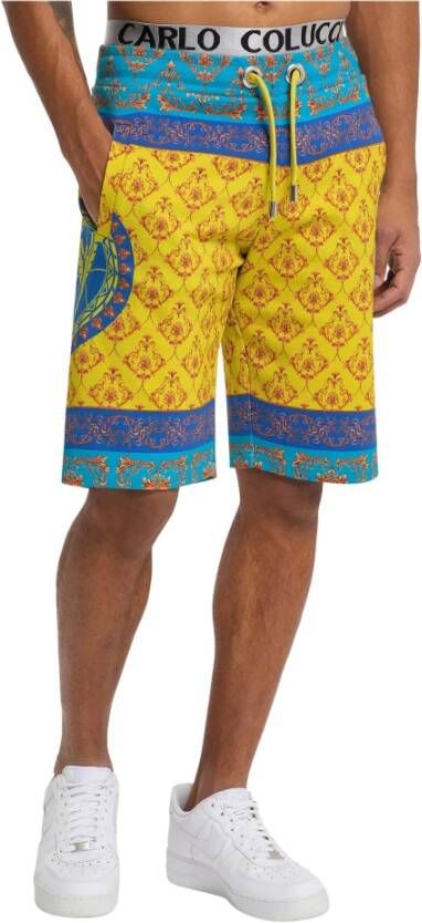 carlo colucci Sweatshort MIT Logo Clement Blauw Heren