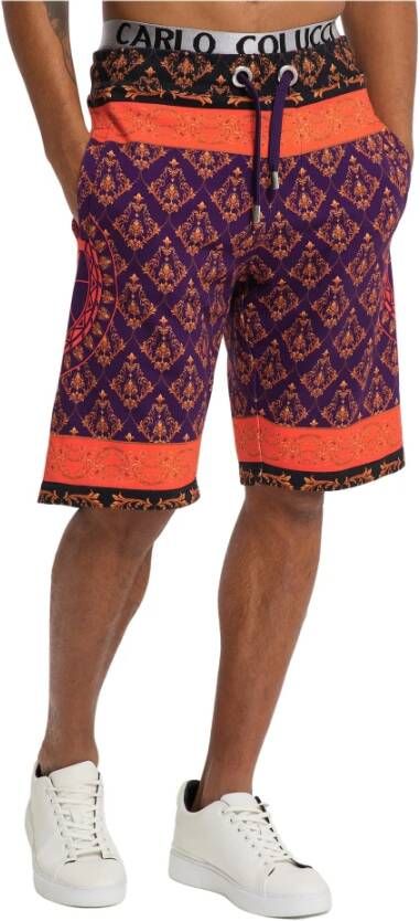 Carlo colucci Sweatshorts MIT Logo Clement Blauw Heren