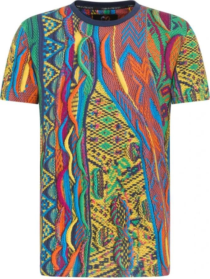 Carlo colucci Gebreide Print T-Shirt Dandler Multicolor Heren