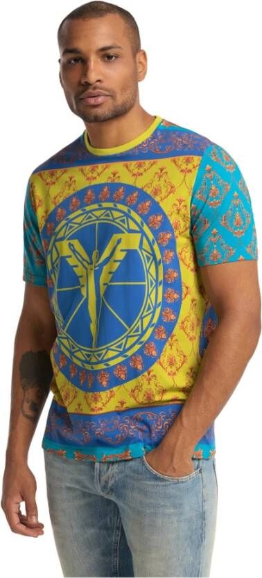 Carlo colucci T-shirt MIT Logo Cito Blauw Heren