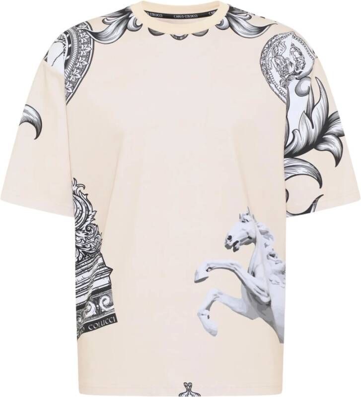 Carlo colucci Dall`Aglio Oversize T-Shirt Beige Heren