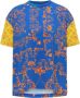 Carlo colucci Vintage Fit Barok Print T-Shirt Blue Dames - Thumbnail 1
