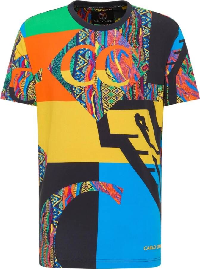 Carlo colucci Patchwork T-Shirt Dander Multicolor Heren