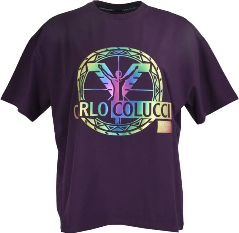 Carlo colucci Unieke Artistieke T-Shirts voor Vrouwen Purple Dames