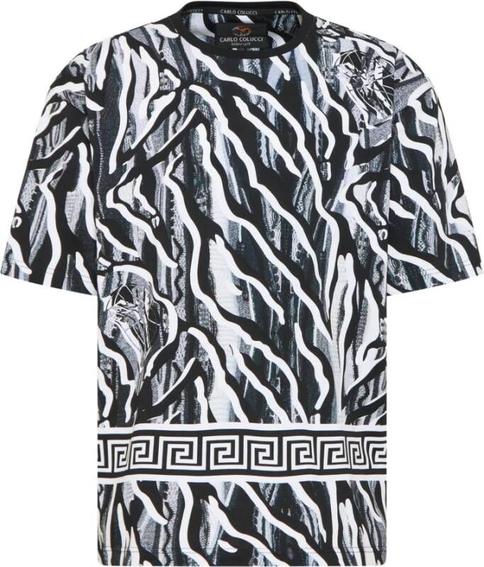 Carlo colucci Allover Oversize T-Shirt De Demo Black Heren