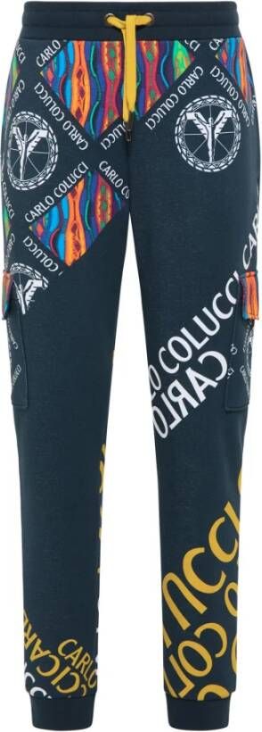 Carlo colucci Cargo-stijl Corradin Sweatpants Blue Heren