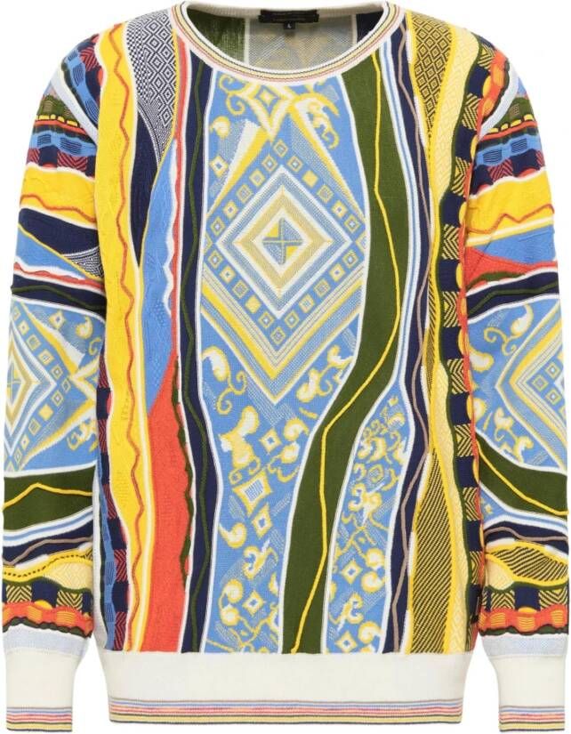 Carlo colucci Ronde Hals Gebreide Kleding Blue Heren