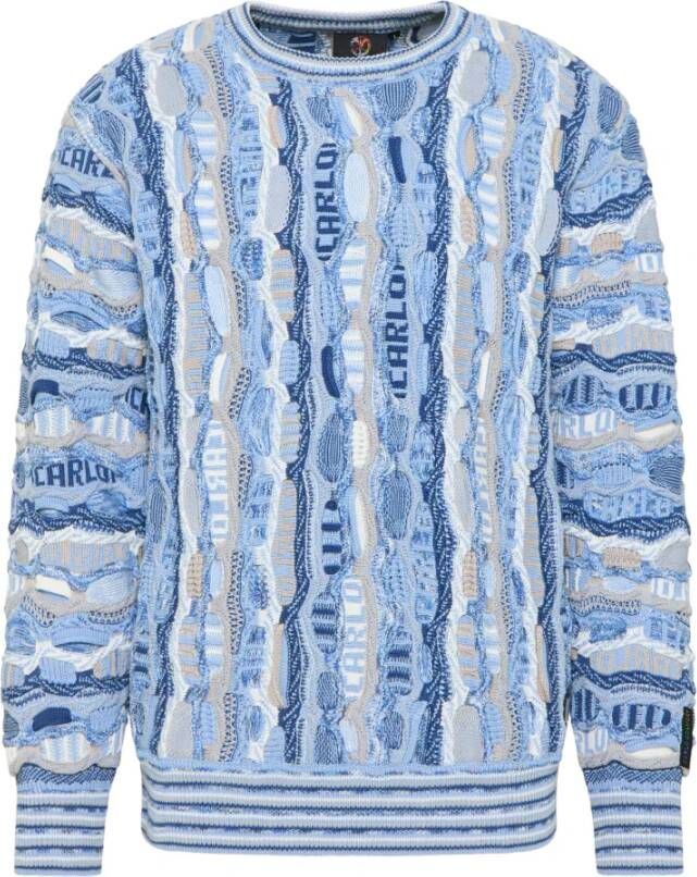 Carlo colucci Trui met ronde hals Blauw Heren