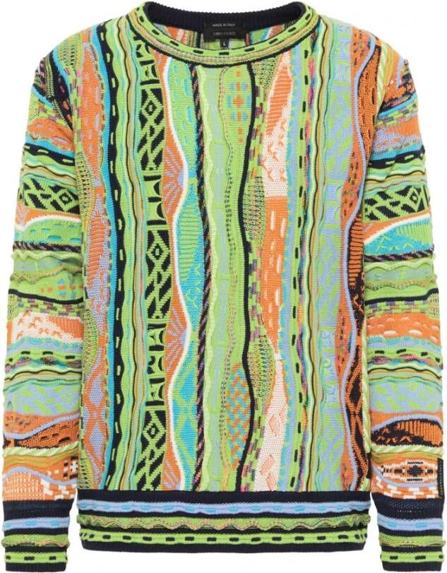 Carlo colucci Intarsia Cucco Gebreide Trui Green Heren
